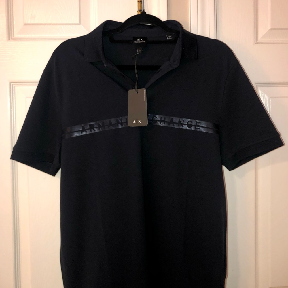 NWT Armani Exchange Logo Tape Collared Polo Shirt